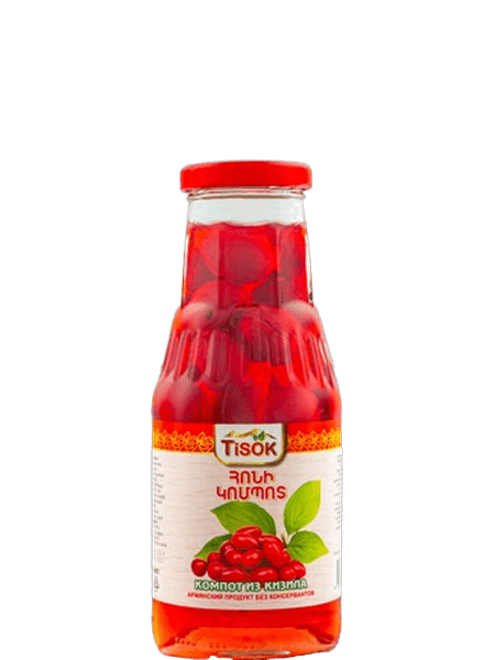 Cornelian cherry compote, 310 ml, Tisok