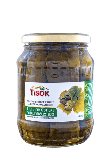 Canned grape leaves, 680 g, Tisok