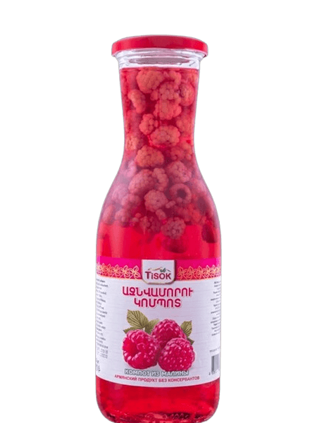 Raspberry compote, 1 L, Tisok