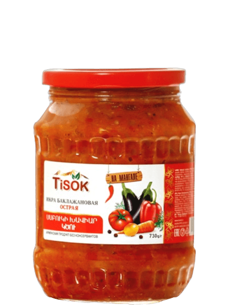 Spicy eggplant caviar, 730 g, Tisok